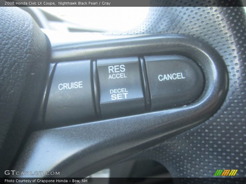 Nighthawk Black Pearl / Gray 2008 Honda Civic LX Coupe