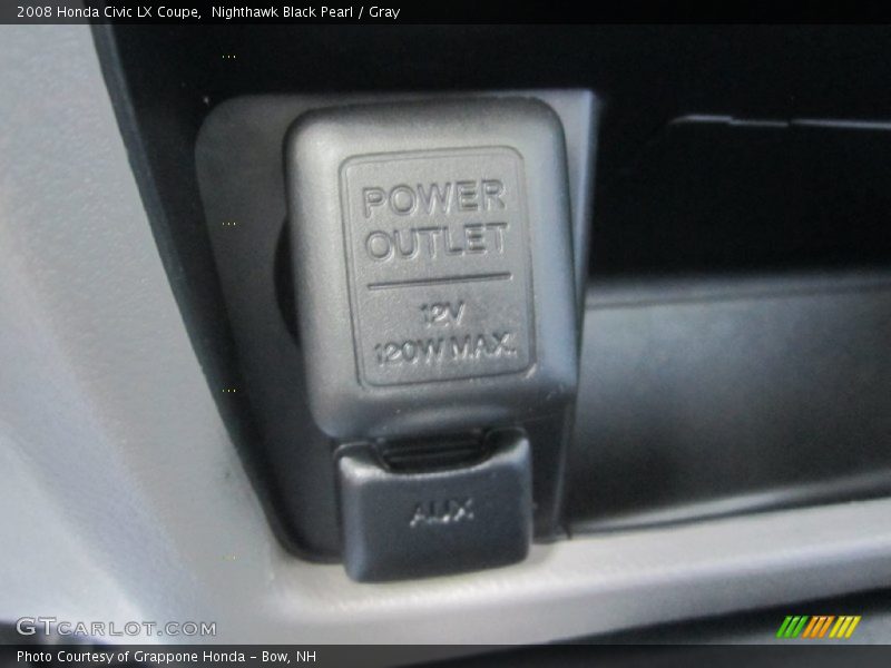 Nighthawk Black Pearl / Gray 2008 Honda Civic LX Coupe