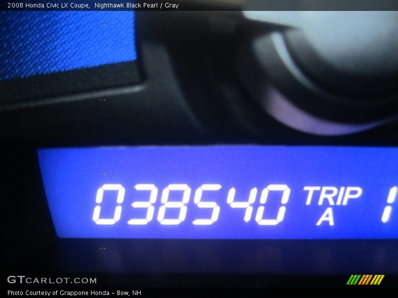 Nighthawk Black Pearl / Gray 2008 Honda Civic LX Coupe