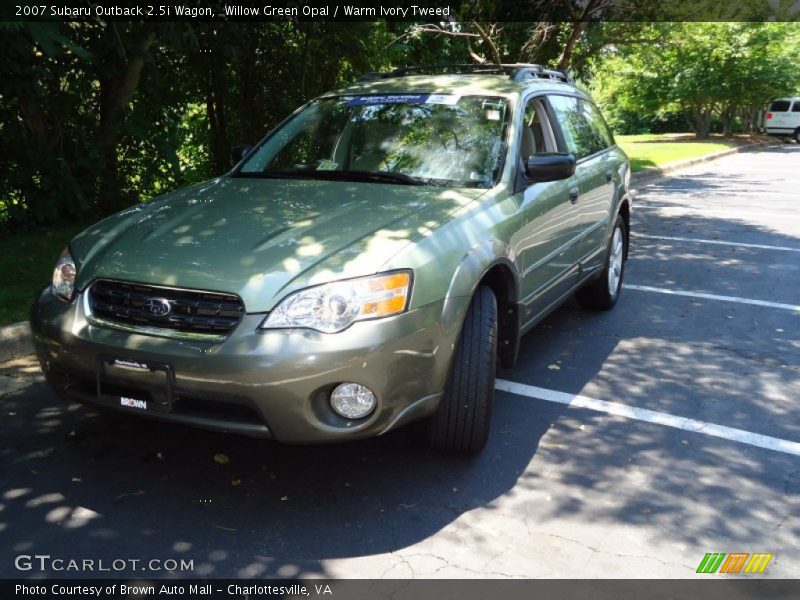 Willow Green Opal / Warm Ivory Tweed 2007 Subaru Outback 2.5i Wagon