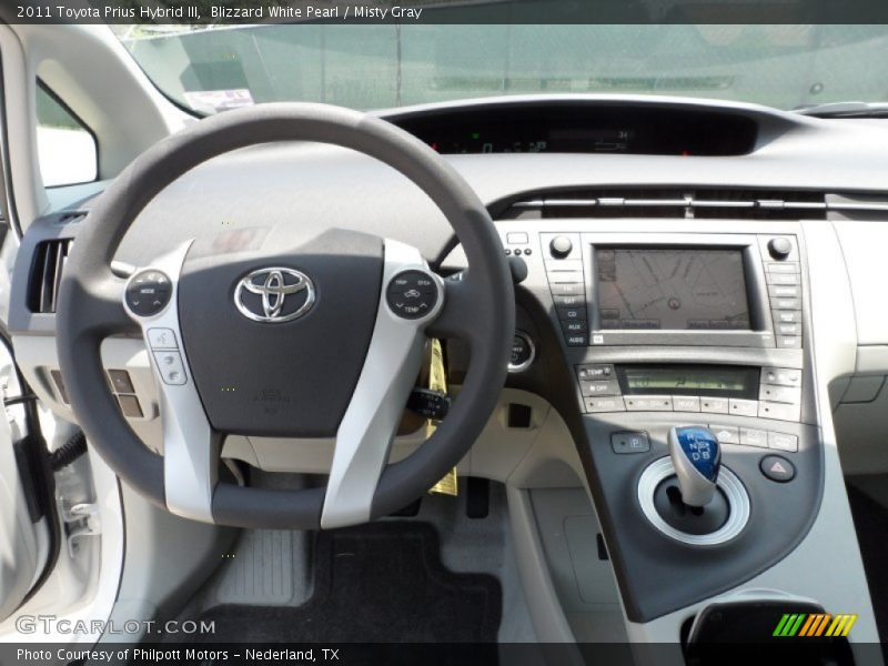 Blizzard White Pearl / Misty Gray 2011 Toyota Prius Hybrid III