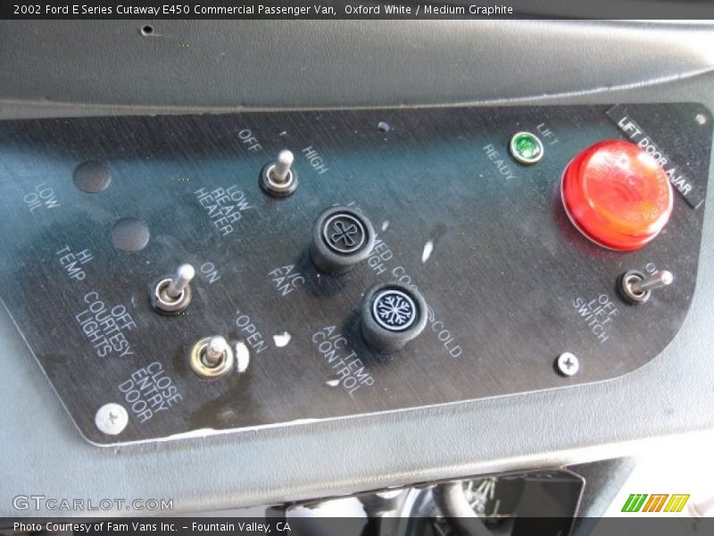 Controls of 2002 E Series Cutaway E450 Commercial Passenger Van