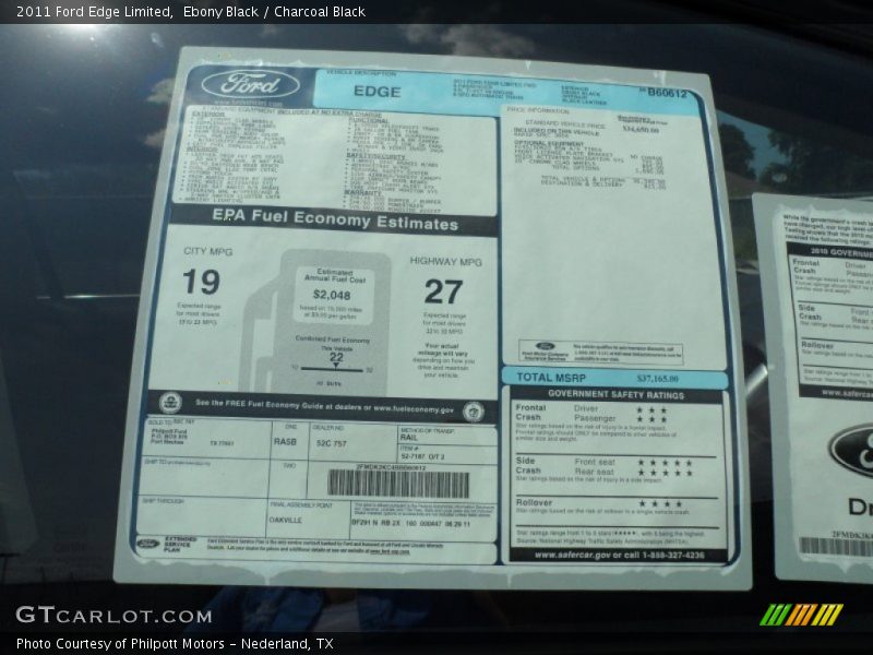  2011 Edge Limited Window Sticker
