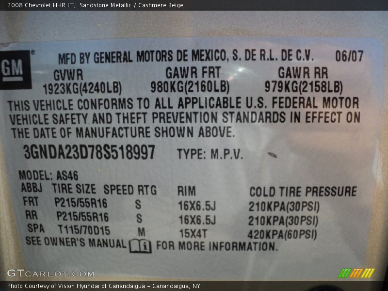 Sandstone Metallic / Cashmere Beige 2008 Chevrolet HHR LT