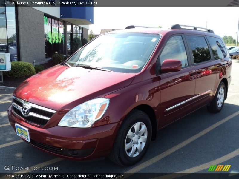 Cranberry Red / Beige 2008 Hyundai Entourage GLS
