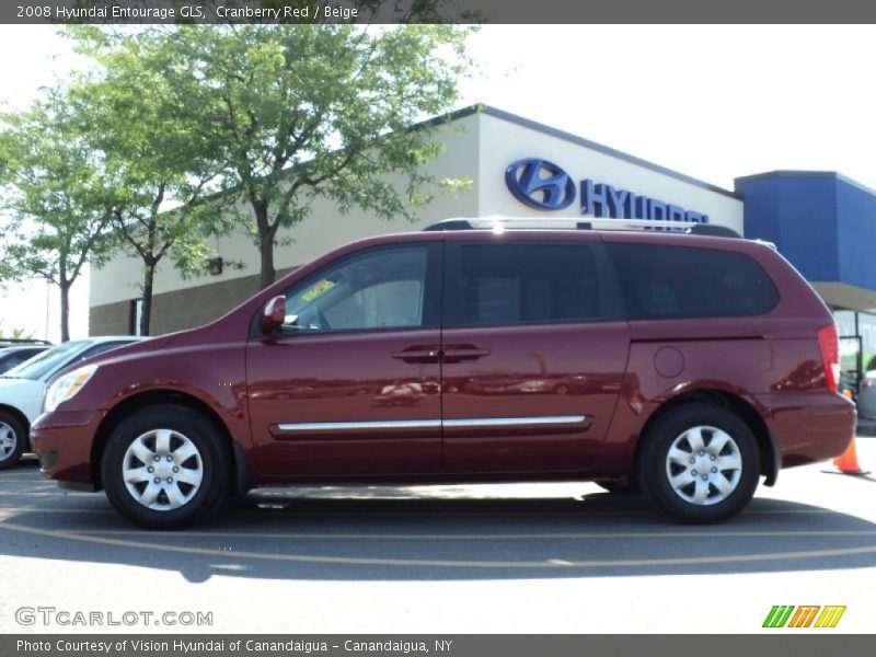 Cranberry Red / Beige 2008 Hyundai Entourage GLS