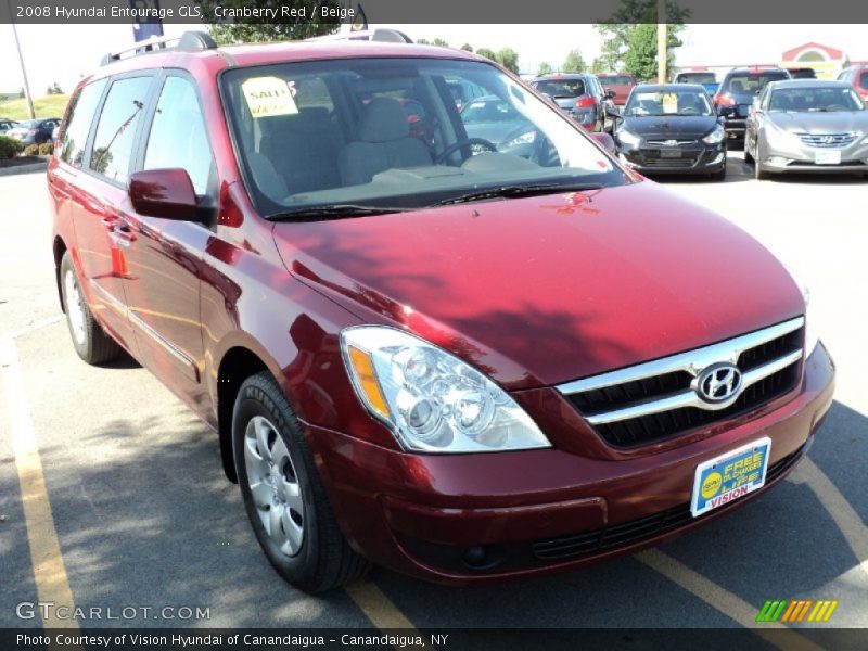 Cranberry Red / Beige 2008 Hyundai Entourage GLS