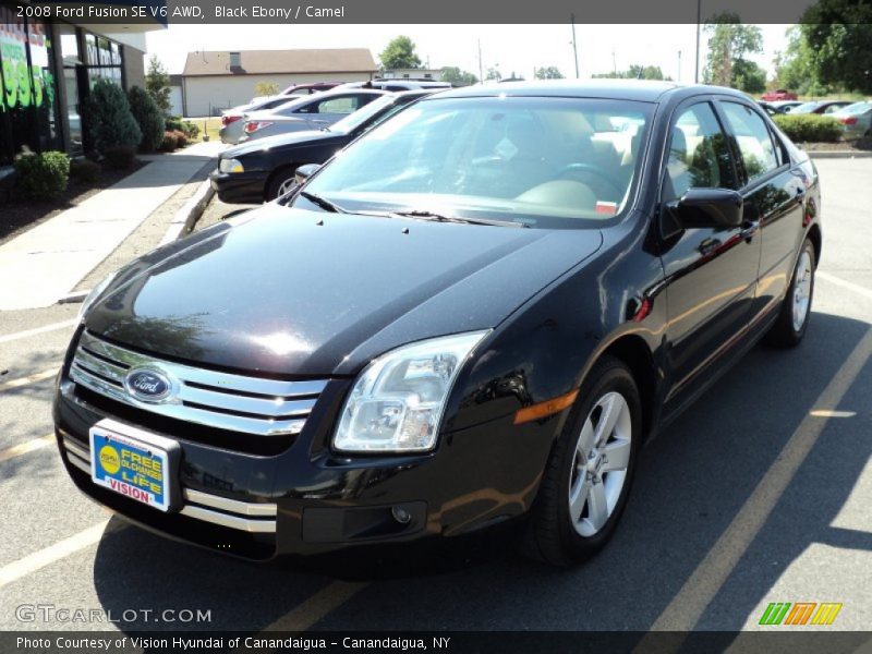 Black Ebony / Camel 2008 Ford Fusion SE V6 AWD