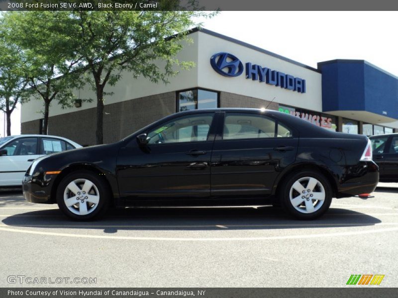 Black Ebony / Camel 2008 Ford Fusion SE V6 AWD