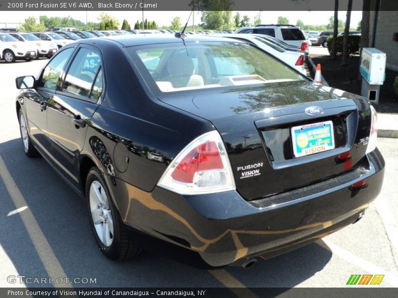 Black Ebony / Camel 2008 Ford Fusion SE V6 AWD