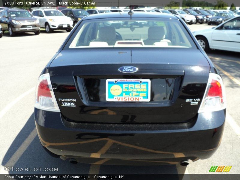 Black Ebony / Camel 2008 Ford Fusion SE V6 AWD