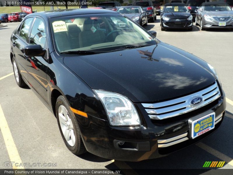 Black Ebony / Camel 2008 Ford Fusion SE V6 AWD