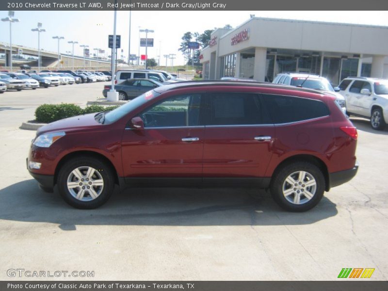 Red Jewel Tintcoat / Dark Gray/Light Gray 2010 Chevrolet Traverse LT AWD