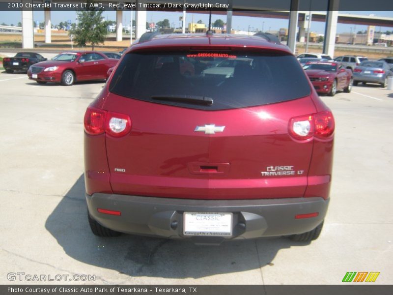 Red Jewel Tintcoat / Dark Gray/Light Gray 2010 Chevrolet Traverse LT AWD