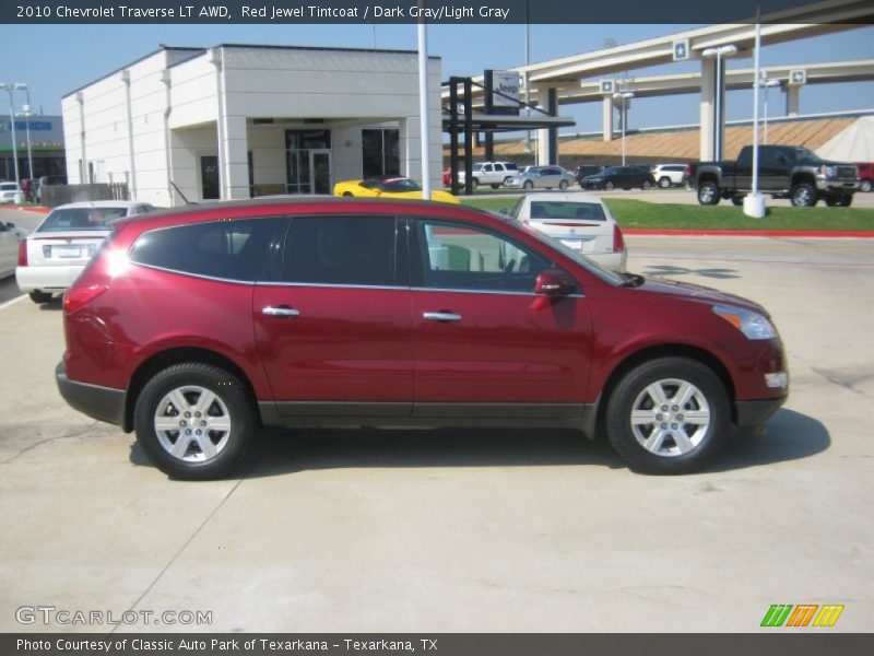 Red Jewel Tintcoat / Dark Gray/Light Gray 2010 Chevrolet Traverse LT AWD