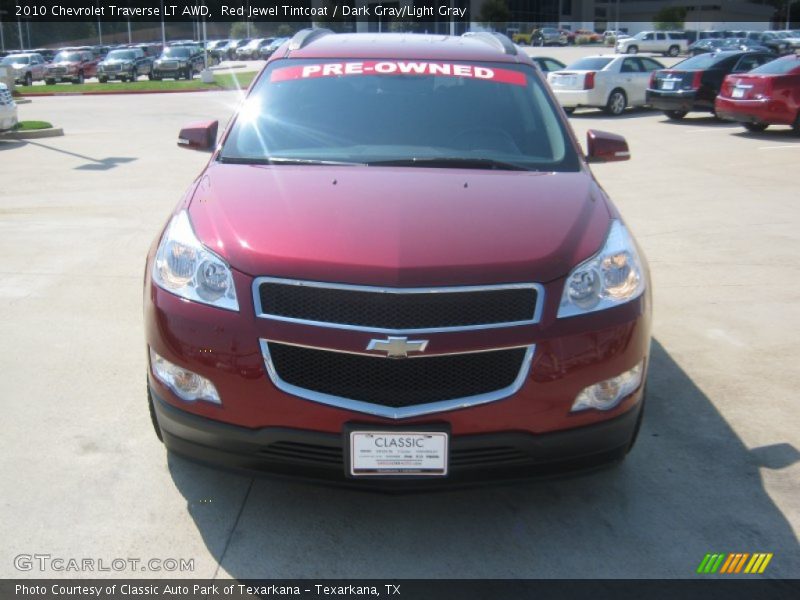 Red Jewel Tintcoat / Dark Gray/Light Gray 2010 Chevrolet Traverse LT AWD