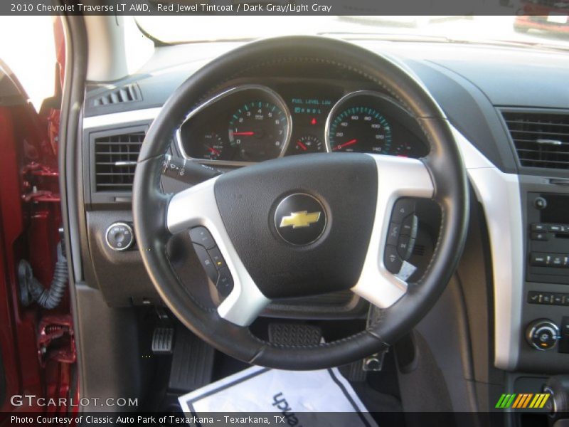 Red Jewel Tintcoat / Dark Gray/Light Gray 2010 Chevrolet Traverse LT AWD