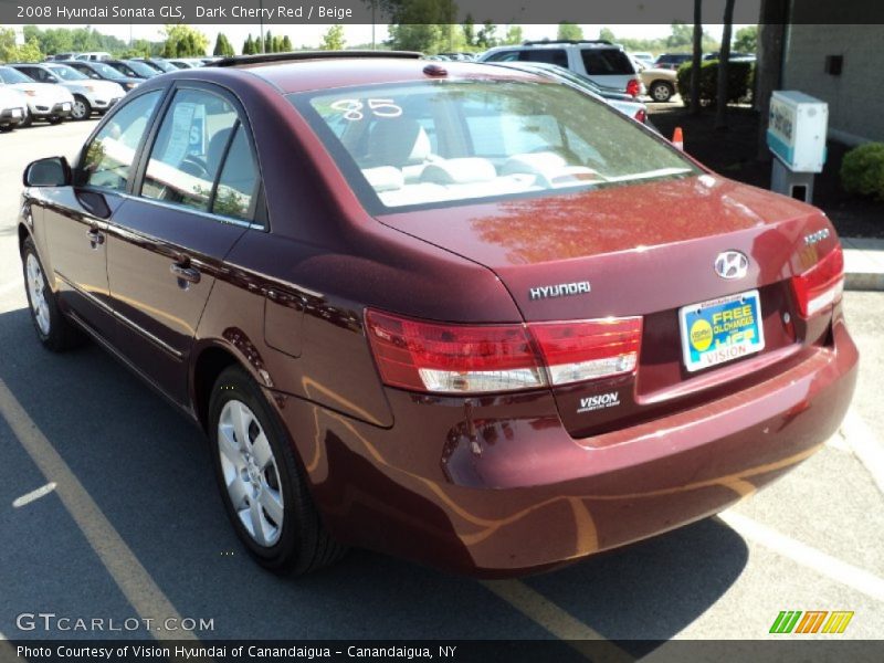 Dark Cherry Red / Beige 2008 Hyundai Sonata GLS