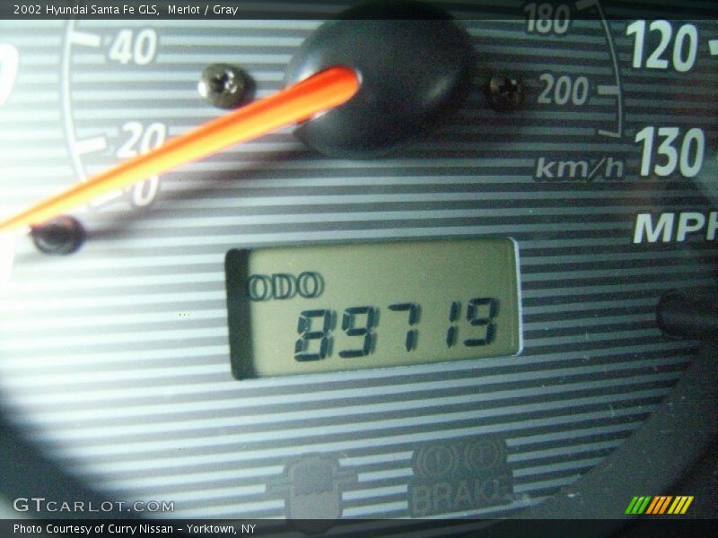 Merlot / Gray 2002 Hyundai Santa Fe GLS