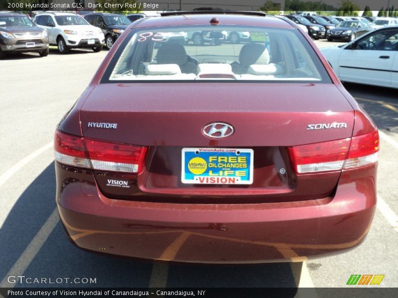 Dark Cherry Red / Beige 2008 Hyundai Sonata GLS