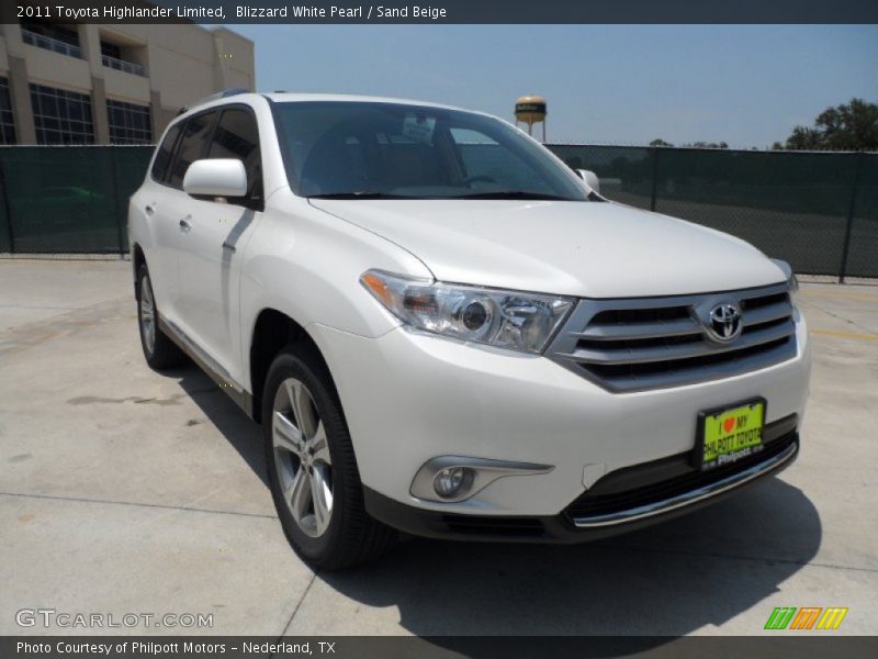 Blizzard White Pearl / Sand Beige 2011 Toyota Highlander Limited