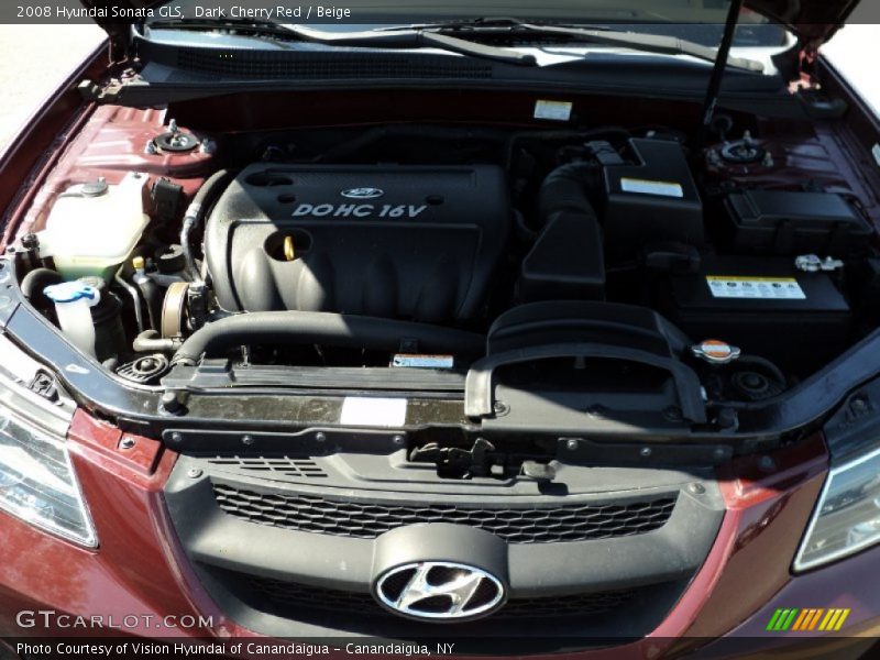 Dark Cherry Red / Beige 2008 Hyundai Sonata GLS