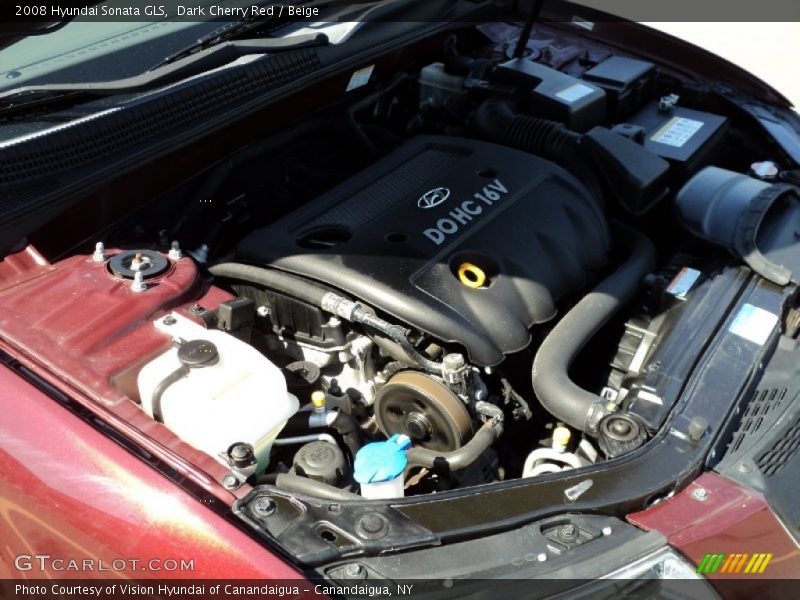 Dark Cherry Red / Beige 2008 Hyundai Sonata GLS