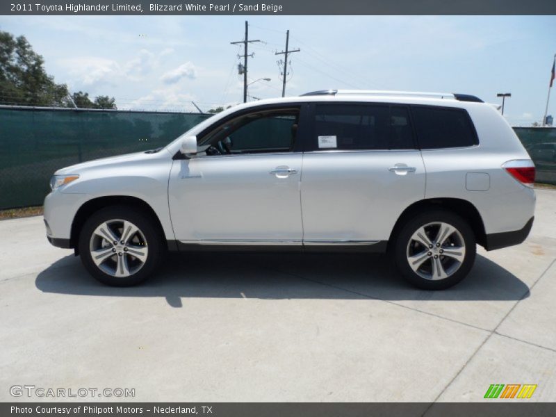 Blizzard White Pearl / Sand Beige 2011 Toyota Highlander Limited