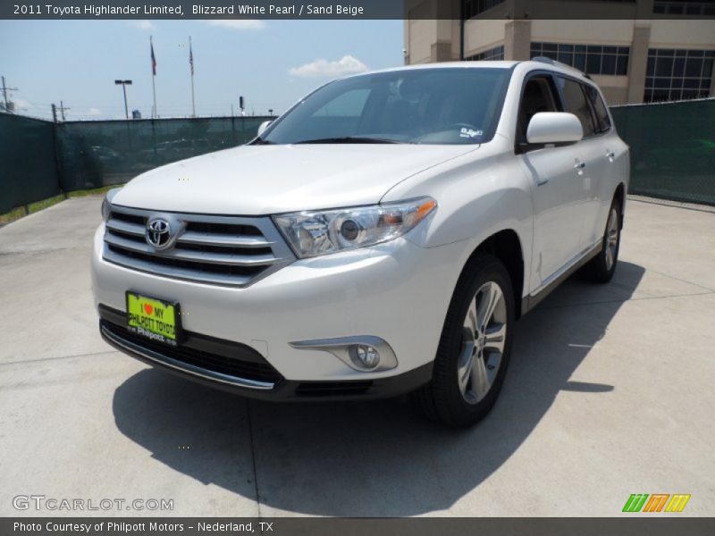 Blizzard White Pearl / Sand Beige 2011 Toyota Highlander Limited