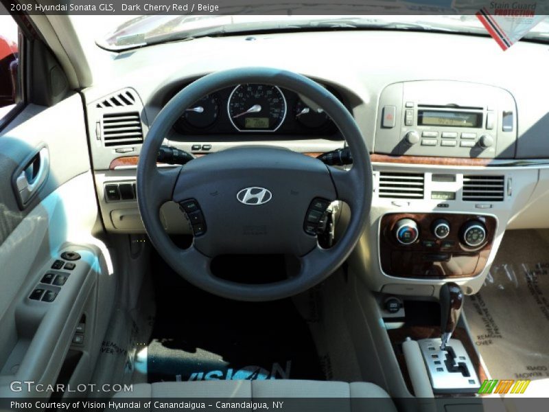 Dark Cherry Red / Beige 2008 Hyundai Sonata GLS