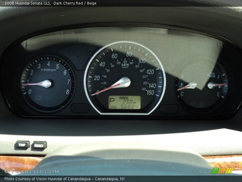 Dark Cherry Red / Beige 2008 Hyundai Sonata GLS