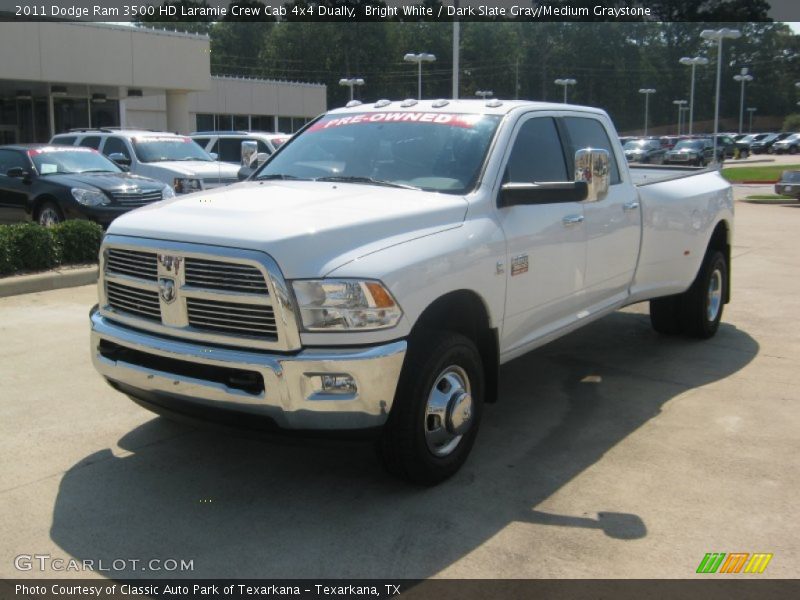 Bright White / Dark Slate Gray/Medium Graystone 2011 Dodge Ram 3500 HD Laramie Crew Cab 4x4 Dually