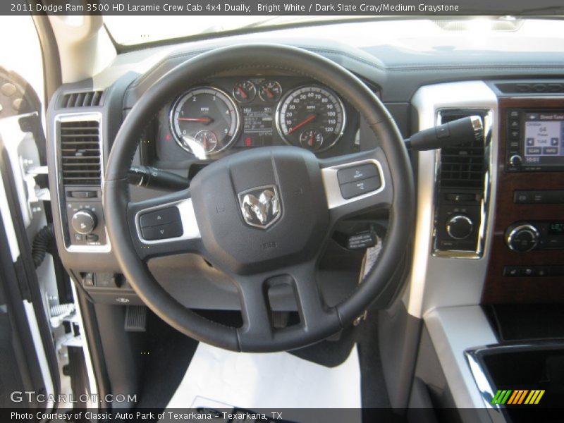 Bright White / Dark Slate Gray/Medium Graystone 2011 Dodge Ram 3500 HD Laramie Crew Cab 4x4 Dually