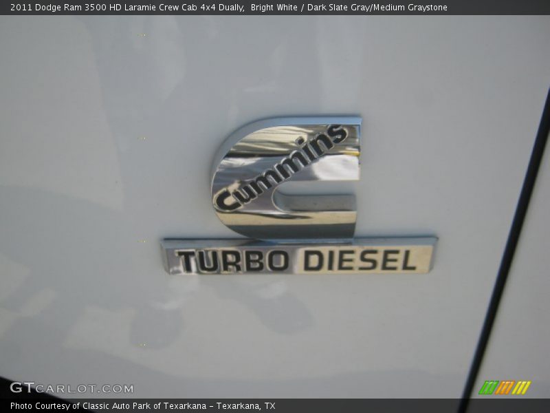 Bright White / Dark Slate Gray/Medium Graystone 2011 Dodge Ram 3500 HD Laramie Crew Cab 4x4 Dually