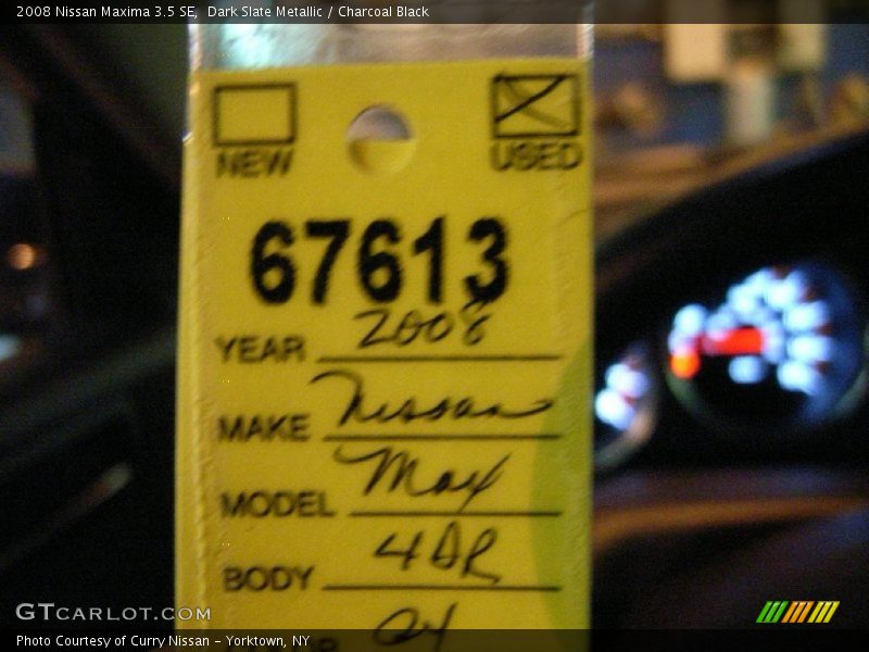 Dark Slate Metallic / Charcoal Black 2008 Nissan Maxima 3.5 SE