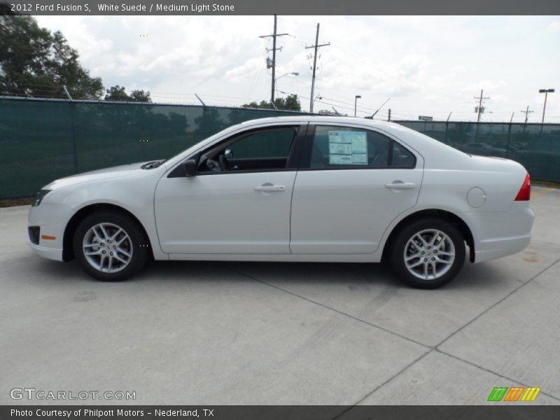 White Suede / Medium Light Stone 2012 Ford Fusion S