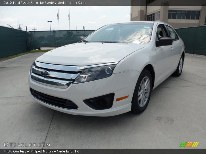 White Suede / Medium Light Stone 2012 Ford Fusion S