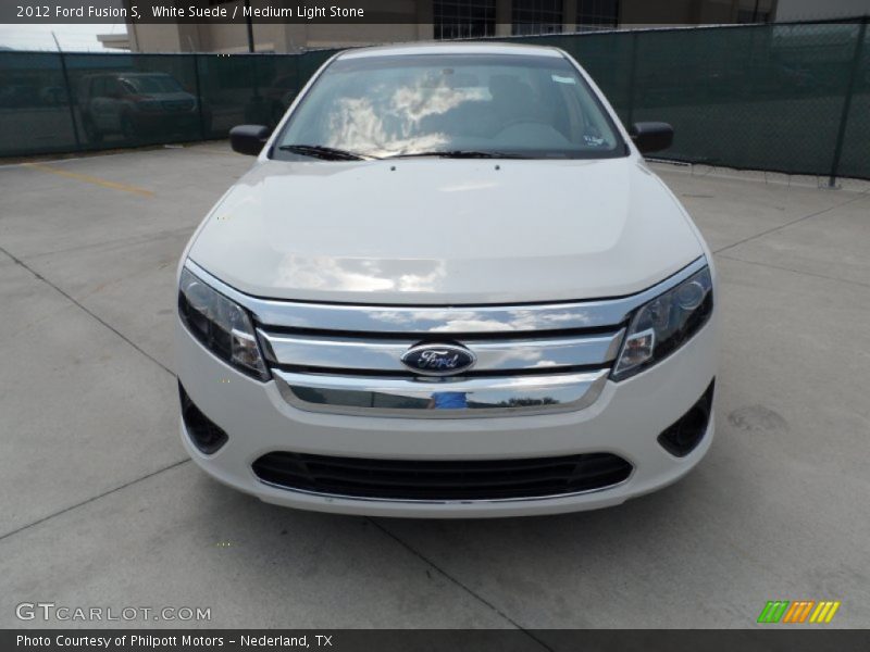 White Suede / Medium Light Stone 2012 Ford Fusion S