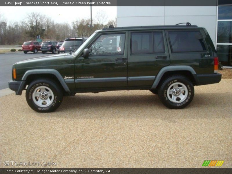 Emerald Green Pearl / Saddle 1998 Jeep Cherokee Sport 4x4