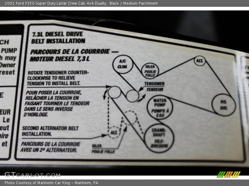 Info Tag of 2001 F350 Super Duty Lariat Crew Cab 4x4 Dually
