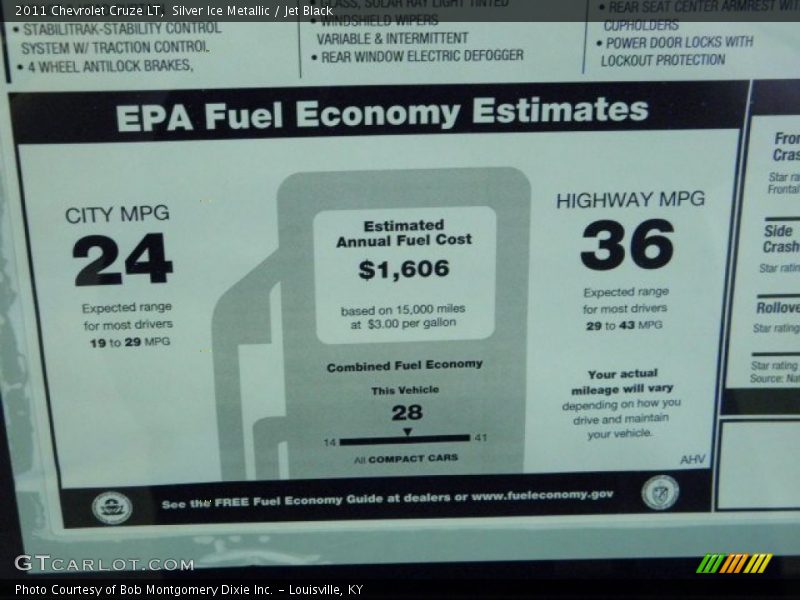 Silver Ice Metallic / Jet Black 2011 Chevrolet Cruze LT