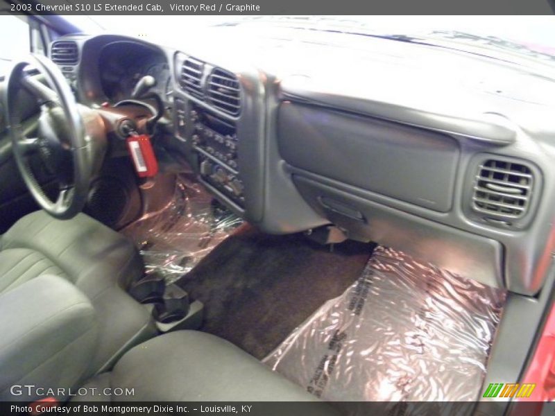 Victory Red / Graphite 2003 Chevrolet S10 LS Extended Cab