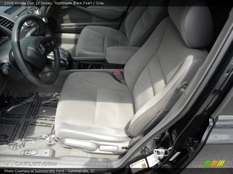 Nighthawk Black Pearl / Gray 2008 Honda Civic LX Sedan