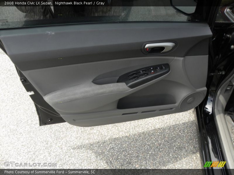 Nighthawk Black Pearl / Gray 2008 Honda Civic LX Sedan