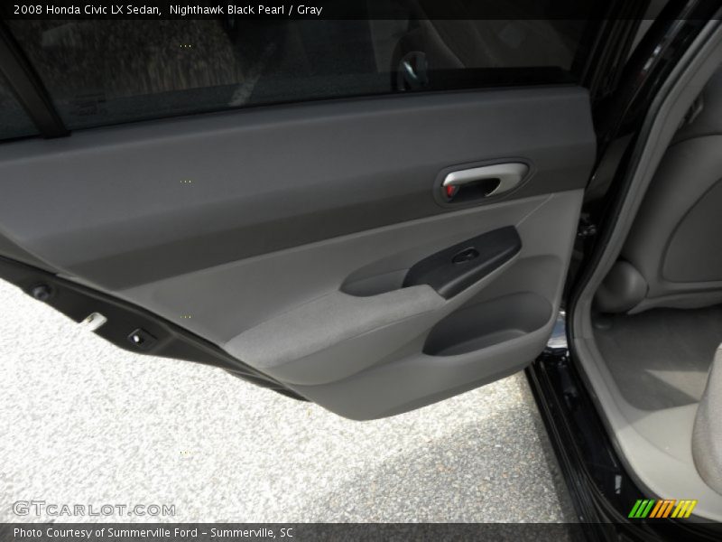 Nighthawk Black Pearl / Gray 2008 Honda Civic LX Sedan