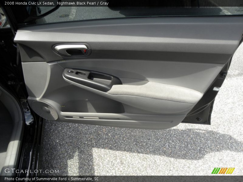 Nighthawk Black Pearl / Gray 2008 Honda Civic LX Sedan