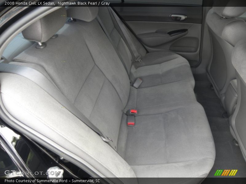 Nighthawk Black Pearl / Gray 2008 Honda Civic LX Sedan
