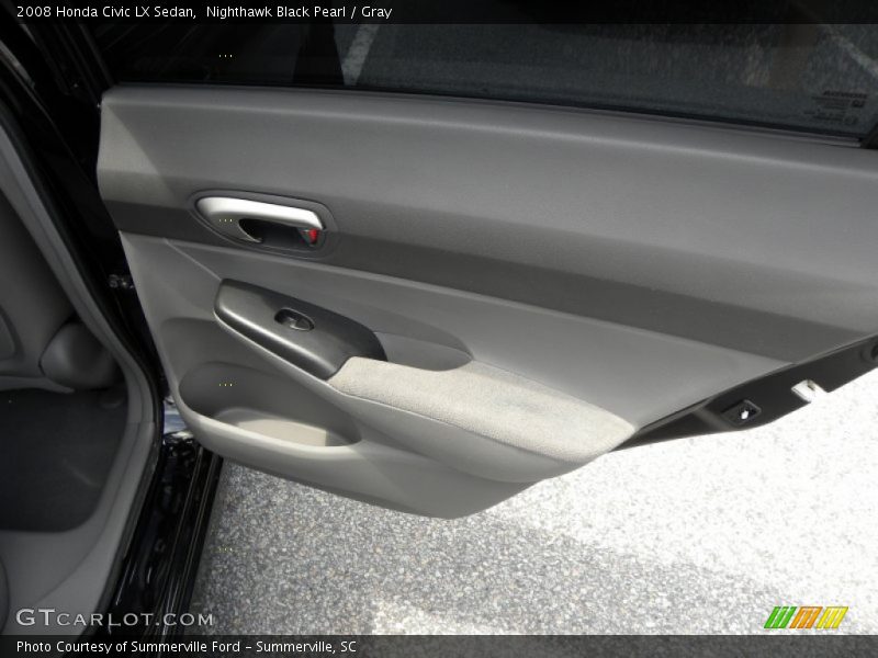 Nighthawk Black Pearl / Gray 2008 Honda Civic LX Sedan