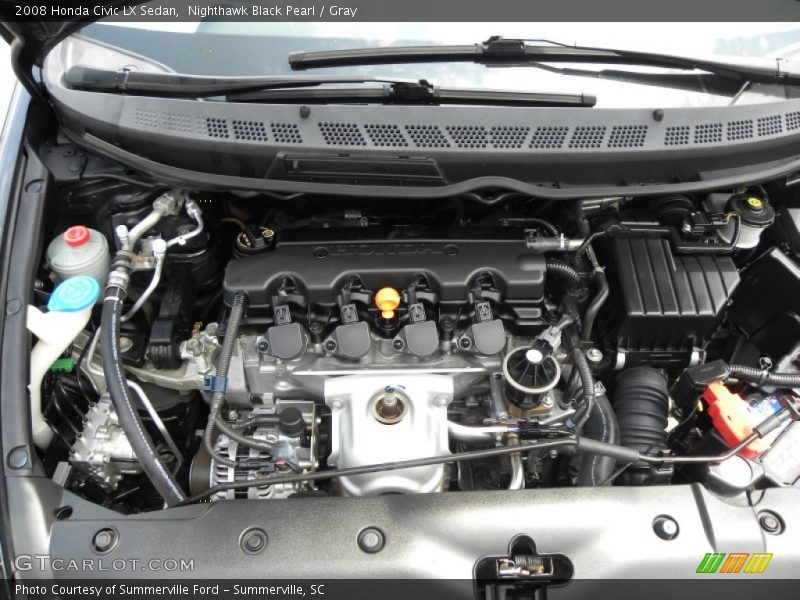 Nighthawk Black Pearl / Gray 2008 Honda Civic LX Sedan
