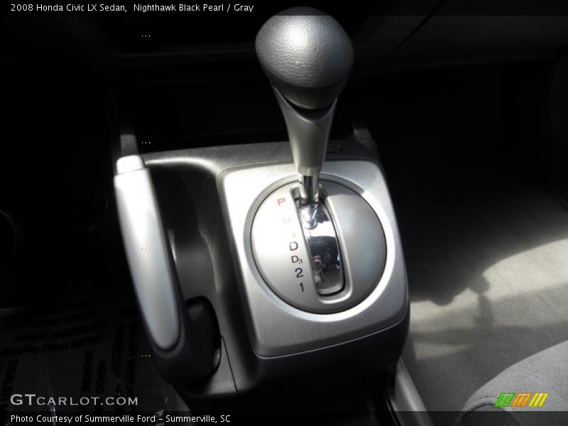 Nighthawk Black Pearl / Gray 2008 Honda Civic LX Sedan